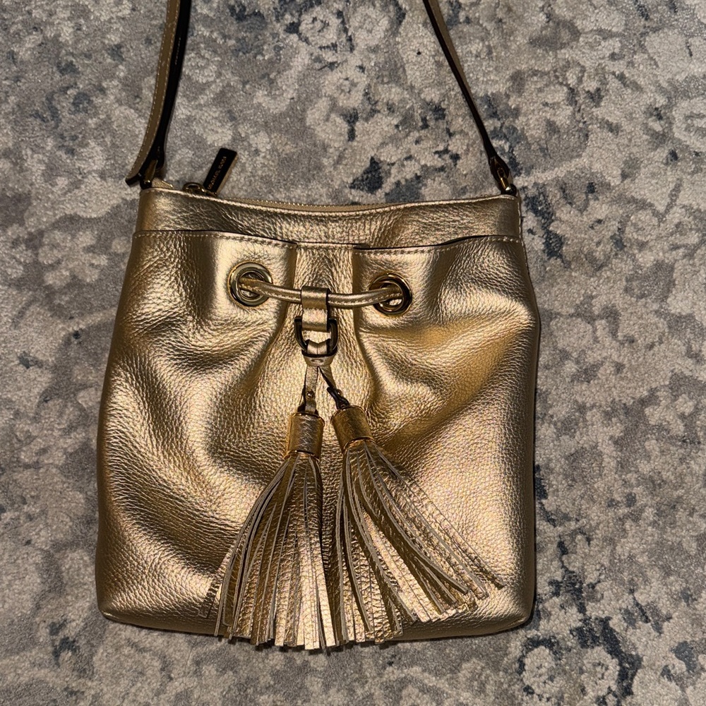 Michael Kors Metallic Gold Crossbody Bag